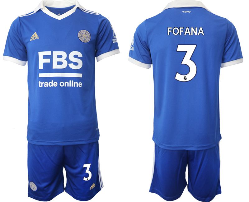 Men 2022-2023 Club Leicester City home blue #3 Adidas Soccer Jersey